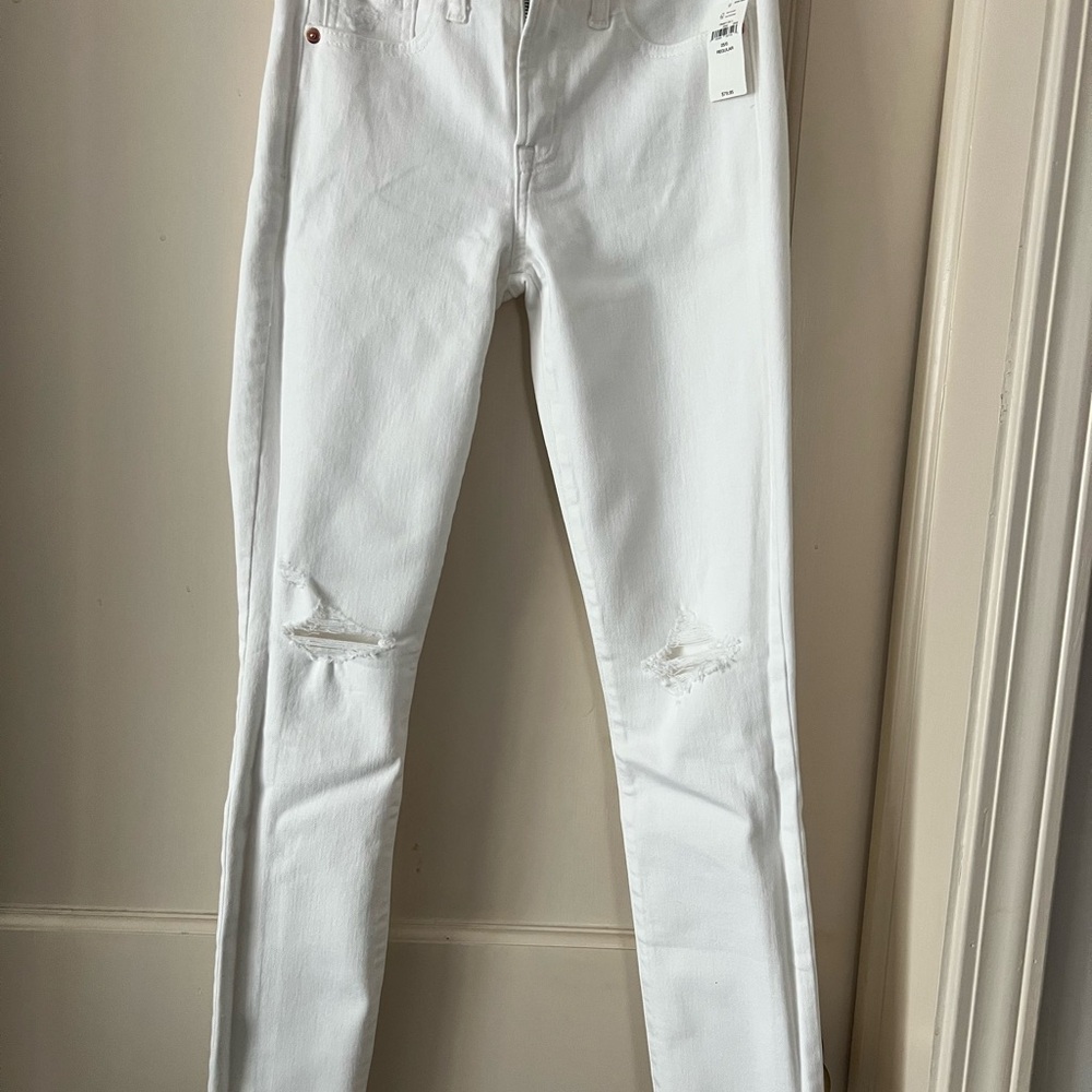 Women's White Distressed Jeans